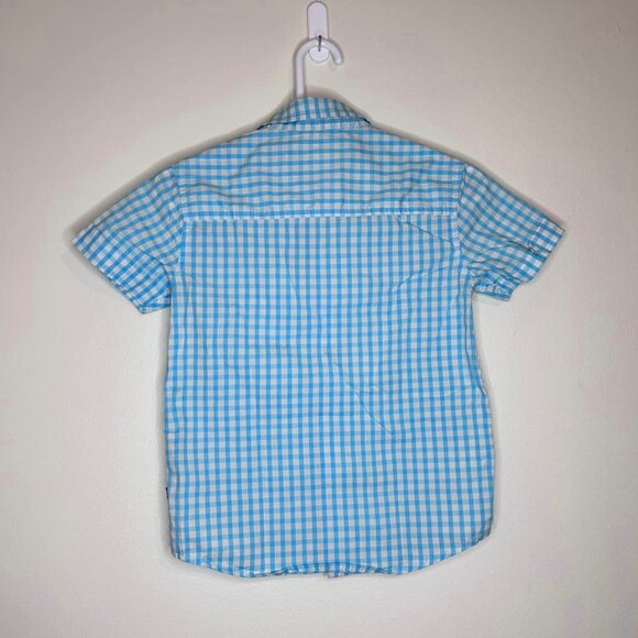 Girls Size Small/Petite Size 8 Blue/White Checkered Button Down - Picture 2 of 9